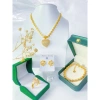 Bộ trang sức 4 món dây chuyền kết mắt trái tim cam - đá xanh đỏ trắng cho nữ 176k 5
