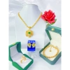 Bộ trang sức 4 món dây chuyền kết mắt trái tim cam - đá xanh đỏ trắng cho nữ 176k 6