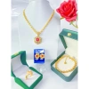 Bộ trang sức 4 món dây chuyền kết mắt trái tim cam - đá xanh đỏ trắng cho nữ 176k 7