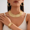 Bộ Trang Sức Boho Kim Loại Cao Cấp - Vòng Cổ, Vòng Tay, Bông Tai, Nhẫn - Giá 95.551₫ 8
