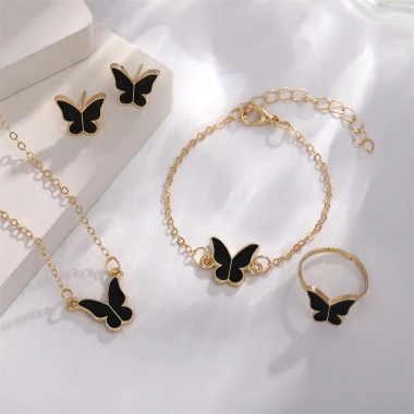 Bộ Trang Sức Bướm Thanh Lịch - Vòng Cổ, Bông Tai, Vòng Tay - Quà Tặng Nữ Sinh Nhật, Lễ Tình Nhân - Chỉ 35.000 VND 2