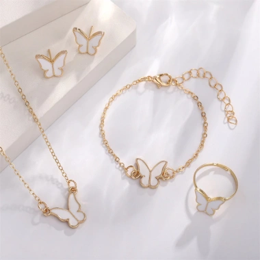 Bộ Trang Sức Bướm Thanh Lịch - Vòng Cổ, Bông Tai, Vòng Tay - Quà Tặng Nữ Sinh Nhật, Lễ Tình Nhân - Chỉ 35.000 VND 3