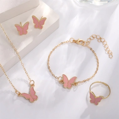 Bộ Trang Sức Bướm Thanh Lịch - Vòng Cổ, Bông Tai, Vòng Tay - Quà Tặng Nữ Sinh Nhật, Lễ Tình Nhân - Chỉ 35.000 VND 6