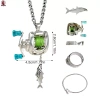 Bộ Trang Sức Câu Cá Quay Reel Dây Chuyền Vòng Cổ Móc Khóa Quà Tặng Người Yêu 3