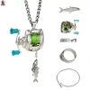 Bộ Trang Sức Câu Cá Quay Reel Dây Chuyền Vòng Cổ Móc Khóa Quà Tặng Người Yêu 8