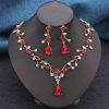 Bộ trang sức cô dâu thả nước - Kim cương giả sáng bóng, bông tai và vòng cổ choker vàng 4