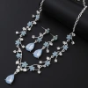Bộ trang sức cô dâu thả nước - Kim cương giả sáng bóng, bông tai và vòng cổ choker vàng 6