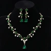 Bộ trang sức cô dâu thả nước - Kim cương giả sáng bóng, bông tai và vòng cổ choker vàng 10