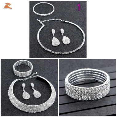 Bộ Trang Sức Cưới Phụ Nữ Kim Cương Giả Pha Lê Choker + Bông Tai + Vòng Tay - Giá Ưu Đãi 82.610₫ 4 Bộ Trang Sức Cưới Phụ Nữ Kim Cương Giả Pha Lê Choker + Bông Tai + Vòng Tay - Giá Ưu Đãi 82.610₫ 4