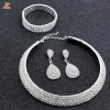Bộ Trang Sức Cưới Phụ Nữ Kim Cương Giả Pha Lê Choker + Bông Tai + Vòng Tay - Giá Ưu Đãi 82.610₫ 5