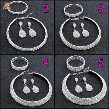 Bộ Trang Sức Cưới Phụ Nữ Kim Cương Giả Pha Lê Choker + Bông Tai + Vòng Tay - Giá Ưu Đãi 82.610₫ 8 Bộ Trang Sức Cưới Phụ Nữ Kim Cương Giả Pha Lê Choker + Bông Tai + Vòng Tay - Giá Ưu Đãi 82.610₫ 8