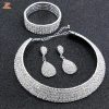 Bộ Trang Sức Cưới Phụ Nữ Kim Cương Giả Pha Lê Choker + Bông Tai + Vòng Tay - Giá Ưu Đãi 82.610₫ 9