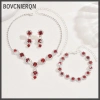 Bộ Trang Sức Đỏ/Xanh/Bạc - Vòng Cổ, Vòng Tay, Bông Tai Zircon Pha Lê - Giá chỉ 88.770₫ 2