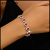 Bộ Trang Sức Đỏ/Xanh/Bạc - Vòng Cổ, Vòng Tay, Bông Tai Zircon Pha Lê - Giá chỉ 88.770₫ 7