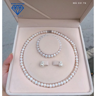 Bộ trang sức hạt trai nuôi nước ngọt 7li 8li - PHAN HUYNH - Chất lượng cao, giá chỉ 924.600đ 4