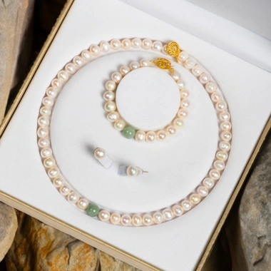 Bộ Trang Sức Ngọc Trai Hạt Lớn 10ly Mix Xanh Sang Trọng - Giá Ưu Đãi 1.9 Triệu