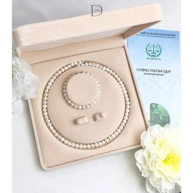 Bộ Trang Sức Ngọc Trai Nước Ngọt - Quà Tặng Bà Mẹ, Vợ, Người Yêu, Giấy Kiểm Định, 269k
