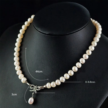 Bộ trang sức ngọc trai tự nhiên - Mặt nơ đính hạt ngọc, 8/3 tặng mẹ, tặng bà, chỉ 1.761.000đ