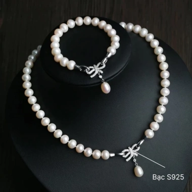 Bộ trang sức ngọc trai tự nhiên - Mặt nơ đính hạt ngọc, 8/3 tặng mẹ, tặng bà, chỉ 1.761.000đ 10 Bộ trang sức ngọc trai tự nhiên - Mặt nơ đính hạt ngọc, 8/3 tặng mẹ, tặng bà, chỉ 1.761.000đ 10