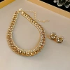 Bộ trang sức nữ dây chuyền & bông tai hình vuông kim cương nhẹ - Thiết kế hiện đại, quà tặng 80k 6