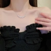 Bộ Trang Sức Nữ Dây Chuyền Hình V Giọt Nước và Vòng Tay Bông Lúa Đính Đá CZ Thanh Lịch 4