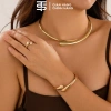 Bộ Trang Sức Nữ Vòng Cổ Vòng Tay Nhẫn Tròn Cao Cấp Mạ Sáng Bóng - Giảm Giá S1 35k