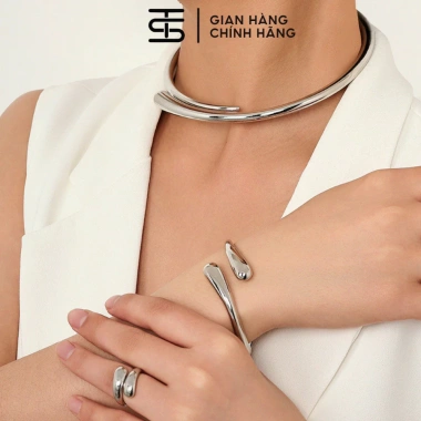 Bộ Trang Sức Nữ Vòng Cổ Vòng Tay Nhẫn Tròn Cao Cấp Mạ Sáng Bóng - Giảm Giá S1 35k 2