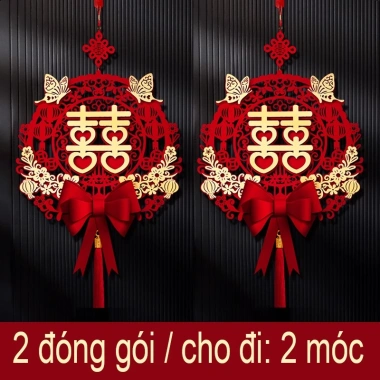 Bộ Trang Trí Phòng Cưới Rèm Voan Chữ Hỷ Lớn Đỏ - Quà Tặng Đám Cưới Giá 90.000đ 9