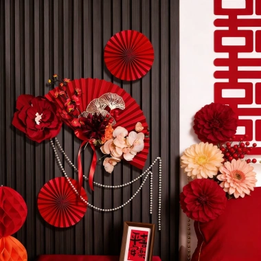 Bộ Trang Trí Tết Nguyên Đán 2.026 - Rèm Cửa & Phông Tường Siêu Đẹp cho Nhà & Phòng Cưới, Giá ưu đãi 92,323₫
