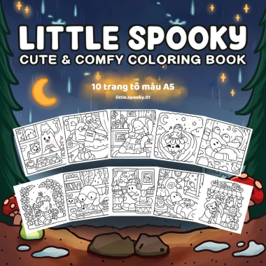 Bộ Tranh Tô Màu Little Spooky Coco Wyo - Giấy Dày 120/180gsm, Thư Giãn, Chữa Lành, Phù Hợp Mọi Loại Bút, Giá Đãi 30.625 5