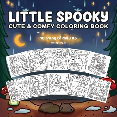 Bộ Tranh Tô Màu Little Spooky Coco Wyo - Giấy Dày 120/180gsm, Thư Giãn, Chữa Lành, Phù Hợp Mọi Loại Bút, Giá Đãi 30.625 6