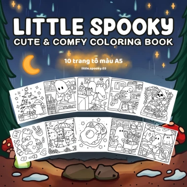 Bộ Tranh Tô Màu Little Spooky Coco Wyo - Giấy Dày 120/180gsm, Thư Giãn, Chữa Lành, Phù Hợp Mọi Loại Bút, Giá Đãi 30.625 7