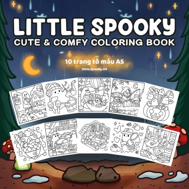 Bộ Tranh Tô Màu Little Spooky Coco Wyo - Giấy Dày 120/180gsm, Thư Giãn, Chữa Lành, Phù Hợp Mọi Loại Bút, Giá Đãi 30.625 8