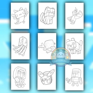 Bộ tranh tô màu Minecraft cho bé 15/25/50 tờ, giấy A6‑A5‑A4 80gsm, giảm 23% còn 12.000₫