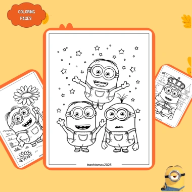 Bộ tranh tô màu Minion 50/25/10 tờ A4 A5 dày 160gsm MN966D - Giá 22.800 VND