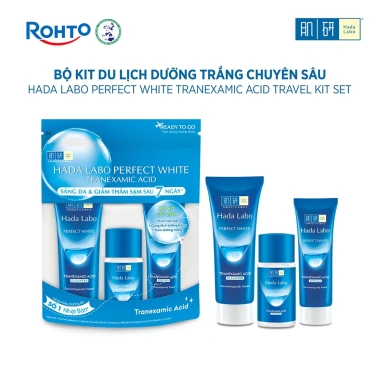 Bộ travel Hada Labo Perfect White Tranexamic Acid: sữa rửa mặt 15g + lotion 20ml + kem dưỡng 12g, 84.000 VND