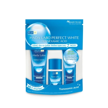 Bộ travel Hada Labo Perfect White Tranexamic Acid: sữa rửa mặt 15g + lotion 20ml + kem dưỡng 12g, 84.000 VND 2 Bộ travel Hada Labo Perfect White Tranexamic Acid: sữa rửa mặt 15g + lotion 20ml + kem dưỡng 12g, 84.000 VND 2