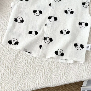 Bộ trẻ em mùa hè 2 món áo không tay và quần short cotton Hàn Quốc - Giá ưu đãi 118k