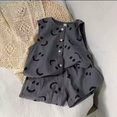Bộ trẻ em mùa hè 2 món áo không tay và quần short cotton Hàn Quốc - Giá ưu đãi 118k