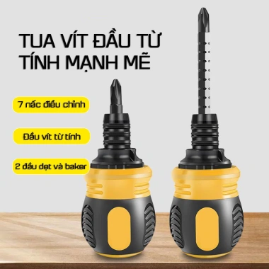 Bộ Tua Vít Béo Trợ Lực Đảo Chiều Đa Năng 12 Đầu, Nam Châm Thép CR-V, Điều Chỉnh Kích Thước - Giá 24.000 VND 2