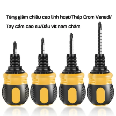 Bộ Tua Vít Béo Trợ Lực Đảo Chiều Đa Năng 12 Đầu, Nam Châm Thép CR-V, Điều Chỉnh Kích Thước - Giá 24.000 VND 7