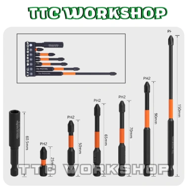 Bộ tua vít chân lục giác 7 mũi, nam châm từ tính cao, chống trượt 25-150mm - Giá 50.370₫ 3