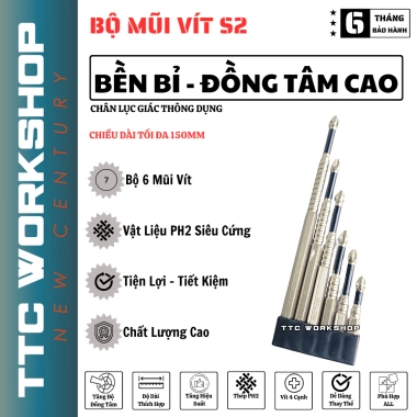 Bộ tua vít chân lục giác 7 mũi, nam châm từ tính cao, chống trượt 25-150mm - Giá 50.370₫ 5