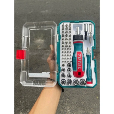 Bộ tua vít đa năng Total 31-55 chi tiết thép CRV, cầm tay đảo chiều, 128.700₫