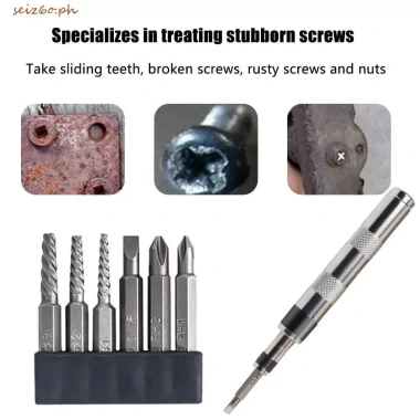 Bộ tuốc nơ vít SEIZ6O 6 in1 - Tua vít tác động 1/4 inch, extractor, bit rút gỉ, 248.600đ