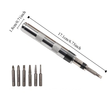 Bộ tuốc nơ vít SEIZ6O 6 in1 - Tua vít tác động 1/4 inch, extractor, bit rút gỉ, 248.600đ