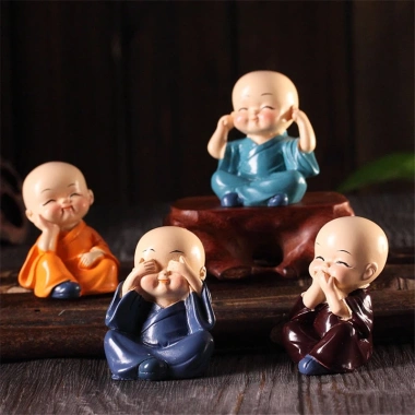 Bộ Tượng 4 Chú Tiểu Tứ Đại Giai Không Decor Bàn Làm Việc Phòng Khách Giá 8.500 VND 2