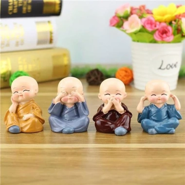 Bộ Tượng 4 Chú Tiểu Tứ Đại Giai Không Decor Bàn Làm Việc Phòng Khách Giá 8.500 VND 6
