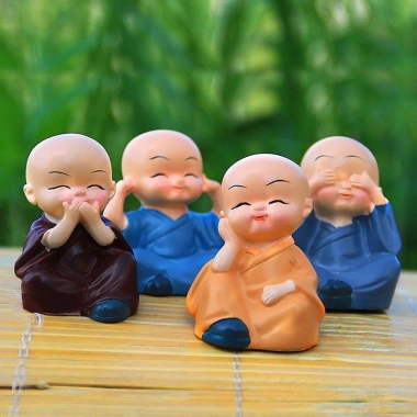 Bộ Tượng 4 Chú Tiểu Tứ Đại Giai Không Decor Bàn Làm Việc Phòng Khách Giá 8.500 VND 7