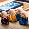 Bộ Tượng Chú Tiểu Hòa Thượng Tứ Không Ruffo Phong Thủy 4 Tư Thế - Trang Trí Xe Hơi, Bàn Làm Việc 30.000 6